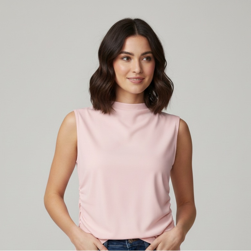 Chic Sleeveless Blush Blouse